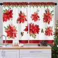 thumbnail image 1 of Christmas Floral Botanical Kitchen Curtains Set of 2, Tree Flower Short Window Curtains, Window Treatment Tier Curtains for Kitchen Over Sink Dining Room Decor (26x36 Inch), 1 of 6