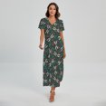 thumbnail image 1 of Christmas Floral Dragonfly Pattern Printed Short Sleeve Maxi Dress, Jesus Christian Fashion Summer Maxi Dress For Women, 1 of 4
