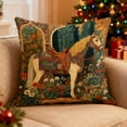 thumbnail image 1 of Christmas Floral Horse Decorative Pillow Cover, Year of the Horse Holiday Boho Throw Pillow Cover, Sofa Bed Decor Garden Cotton Fabric Cushion Case Cover, Flowers Design Couch Car Pillow Covers, 1 of 6