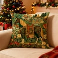 thumbnail image 1 of Christmas Floral Horse Decorative Pillow Cover, Year of the Horse Holiday Boho Throw Pillow Cover, Sofa Bed Decor Garden Cotton Fabric Cushion Case Cover, Flowers Design Couch Car Pillow Covers, 1 of 6
