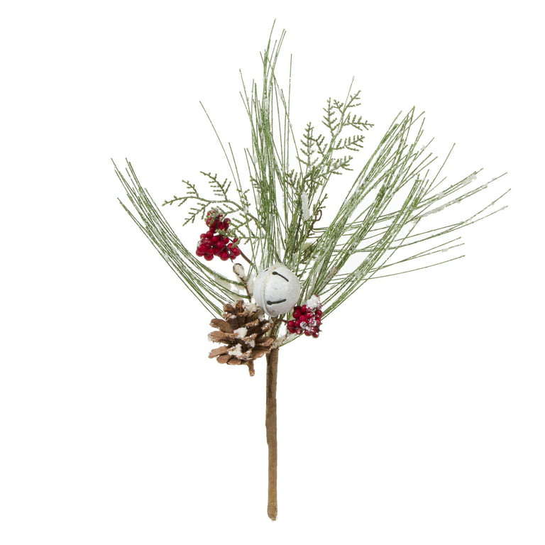Christmas Floral Pine Berry and Snow Christmas Picks 