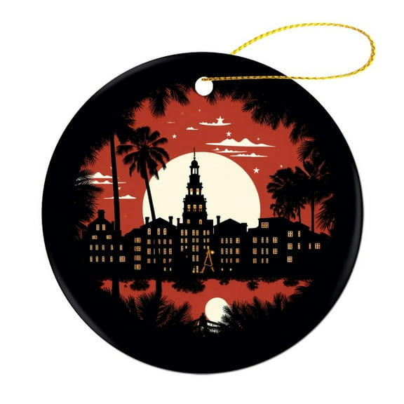 Christmas Florida State Silhouette Ornament Landscape Artwork Modern Ornament Keepsake Xmas Holiday Keepsake Christmas Tree Decoration Ornament Xmas Present