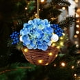 thumbnail image 1 of Christmas Flower Basket Ornament, 2D Flat Hanging Decoration, Acrylic Pendant for Holiday Trees and Home Decor, 1 of 9