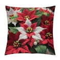 thumbnail image 1 of Christmas Flower Decorative Throw Pillow Accent Pillow Case Winter Holiday for Bed Couch Decor Beige, 1 of 5