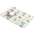 thumbnail image 1 of Christmas Flower Dish Drying Mat for Kitchen Counter, Super Absorbent Quick Dry Coffee Bar Mat Pad Thin Diatomaceous Sink Mat Non Slip Dish Drainer Mat 23.5x15.5 Watercolor Pine Leaves Colored Dots, 1 of 6