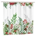 thumbnail image 1 of Christmas Flower Leaves Shower Curtain Watercolor Winter Floral Natural Holiday Home Bathtubs Bathroom Curtain Decoration 72"x72", 1 of 6