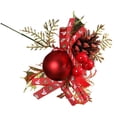 thumbnail image 1 of Christmas Flower Picks, Christmas Glitter Flowers Picks and Spray Ornament with Berries and Pinecone Gift Box for Xmas Tree Wreath Vase Table Centerpiece, 1 Pcs, 9.06x5.91", 1 of 3
