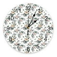thumbnail image 1 of Christmas Flower Plant Round Wall Clock Modern Design Kitchen Hanging Watch Home Decor Silent Wall Watch, 1 of 5