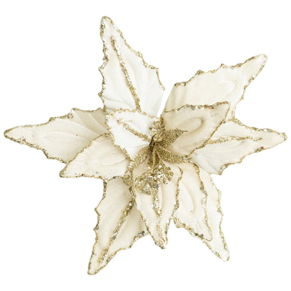 Christmas Flower Simulation Floral Gift Wrapping Tree Ornament Glitter Velvet Material for Party Wedding Holiday Scene