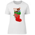thumbnail image 1 of Christmas Flowers And Cute Puppy T-Shirt Women -Image by Shutterstock, Female x-Large, 1 of 4