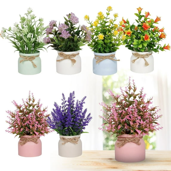 Christmas Flowers for Decoration Artificial Flowers Potted Plants Flowers In POTS Decorate Home Bathroom Kitchen Rustic Table Centerpiece Interior Outdoor Decor Indoor