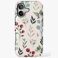 thumbnail image 1 of Christmas Flowers Festive Holiday Botanical Pattern Tough Phone Case with iPhone 17 to 11 Pro Max, 1 of 2