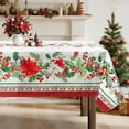 thumbnail image 1 of Christmas Flowers Tablecloth Waterproof, Red Cardinal Pine Table Cloth Rectangle Stain Resistant, Washable Table Cover for Home Kitchen Dining Party Decoration (60×84 inch), 1 of 6