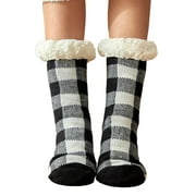 JXZOM TELOLY Christmas Fluffy Thermal Sherpa Slipper Socks Winter Fleece Warm Socks Knitted Christmas Slipper Socks for Women Girl