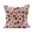 thumbnail image 1 of Christmas Fluffy Throw Pillow Cushion Cover, Classical Themed Old Fashioned Celebration Carols Winter Design Patterns, Decorative Square Pillow Case, 24" x 24", White and Vermilion, by Ambesonne, 1 of 5