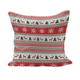 thumbnail image 1 of Christmas Fluffy Throw Pillow Cushion Cover, Traditional Reindeer Xmas Tree Snowflake Border Knitted Seem Pattern, Rectangle Accent Pillow Case, 26" x 16", Vermilion Green White, by Ambesonne, 1 of 5