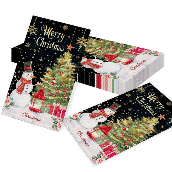 Christmas Foldable Decorative Placemats 2-in-1 Design 40 Pcs Set