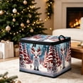 thumbnail image 1 of Christmas Foldable Storage Box, Holiday Ornament Clothes Storage Bin with Lid Handles, Large Capacity Decorative Christmas Organizer, Home Storage Gift, 1 of 6