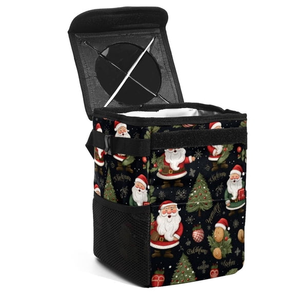 Christmas Foldable, with Lid, Leak-Proof, Hanging Storage Bag Car Trash Can - Car Garbage Can - Trash Can for Car