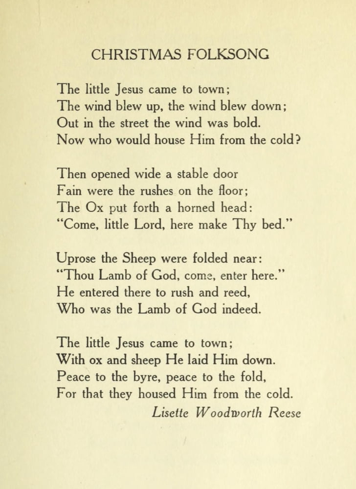 Christmas Folksong Christmas in Poetry 1922 Canvas Art - Lisette Woodworth x-Reese (24 x 36)