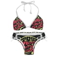 thumbnail image 1 of Christmas Font Chic Bikini Set with Detachable Sponge & Adjustable Strap | 2-Pack for Versatile Swim Suit Looks, 1 of 6