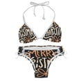thumbnail image 1 of Christmas Font Chic One-Piece Swimsuits Bikini Set: Detachable Sponge, Adjustable Strap, Two-Pack, for Pools and Beaches, 1 of 6