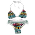 thumbnail image 1 of Christmas Font Detachable Sponge Adjustable Strap Bikini Set Two-Pack - Versatile Swim Suit Set, 1 of 6
