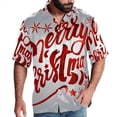 thumbnail image 1 of Christmas Font Men's Printed Button Down Short Sleeve Casual Summer Beach Shirt - Unisex, 1 of 6