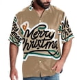 thumbnail image 1 of Christmas Font Men's Short Sleeve Hawaiian Beach Poplin Shirt Casual Printed Button Down Summer Unisex Shirt, 1 of 6