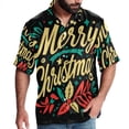 thumbnail image 1 of Christmas Font Men's Short Sleeve Poplin Beach Shirts, Casual Printed Button Down Summer Hawaiian Shirt - Unisex, 1 of 6