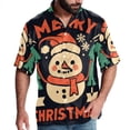 thumbnail image 1 of Christmas Font Men's Short Sleeve Spread Collar Hawaiian Shirts, Casual Printed Button Down Summer Beach Tops, Unisex Men's Shirts, 1 of 6