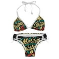 thumbnail image 1 of Christmas Font Women's Detachable Sponge Adjustable Strap Bikini Set 2-Pack for Beach and Pool Parties, 1 of 6