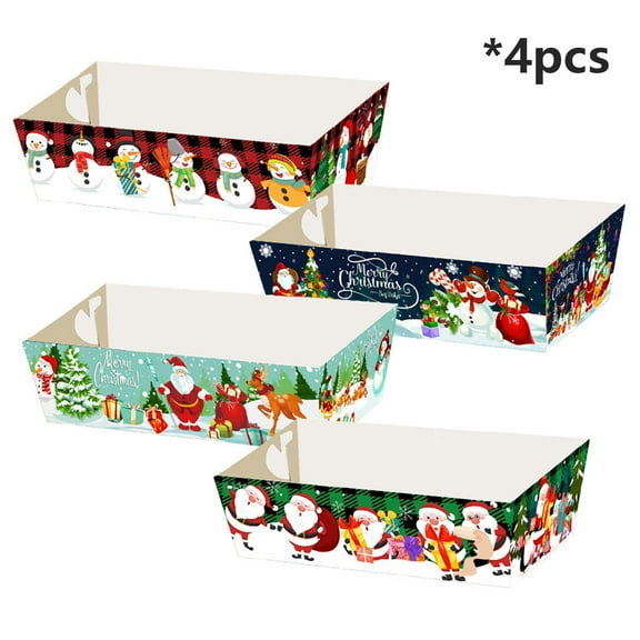 Christmas Food Container Set Party Supplies Holiday Lunchbox Decor for Snack Treats Seasonal Gift Idea Home Festive Decorations Practical Use Item