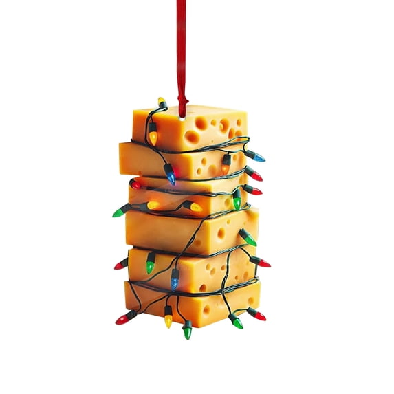 Christmas Food Ornaments Cute Acrylic Food Ornaments Funny Bread Cheese Donut Burger Christmas Tree Decorations for Tree Home Door Party