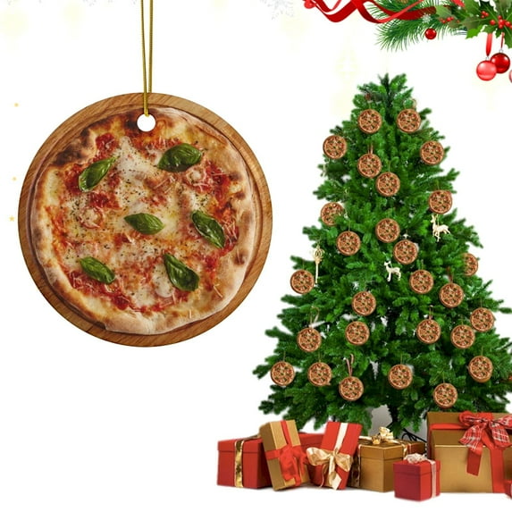 Christmas Foods Ornaments Christmas Tree Acrylic Ornaments Fries Hanging Slices Ornament Cute Fast Food Decorative Xmas Acrylic Decorations for Christmas Tree Home Decoration