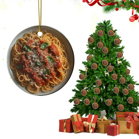 Christmas Foods Ornaments Christmas Tree Acrylic Ornaments Fries Hanging Slices Ornament Cute Fast Food Decorative Xmas Acrylic Decorations for Christmas Tree Home Decoration