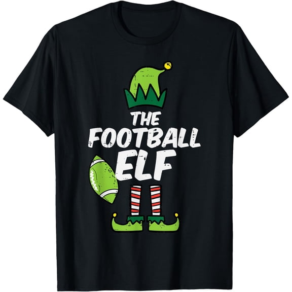 Christmas Football Elf Xmas Family Match Boys Kids Youth Men T-Shirt