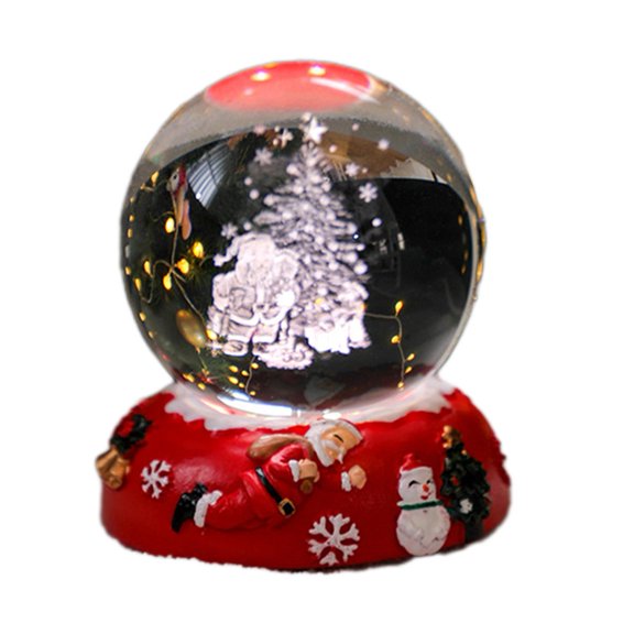 Christmas For Crystal Ball Desk Ornament Colorful Light Resin Base Night Light Christmas Crafts Supplies Christmas Decorations