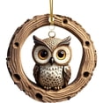 thumbnail image 1 of Christmas Forest Animal Ornament – Oval Acrylic Tree Decoration with Hanging String – Wildlife Print Holiday Gift for Nature Lovers, Home, Tree & Wreath Décor, 1 of 5
