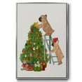 thumbnail image 1 of Christmas French Bulldog Tree Ladder - Framed Gallery Wrapped Holiday Canvas - 17 x 25 - Silver Frame, 1 of 8