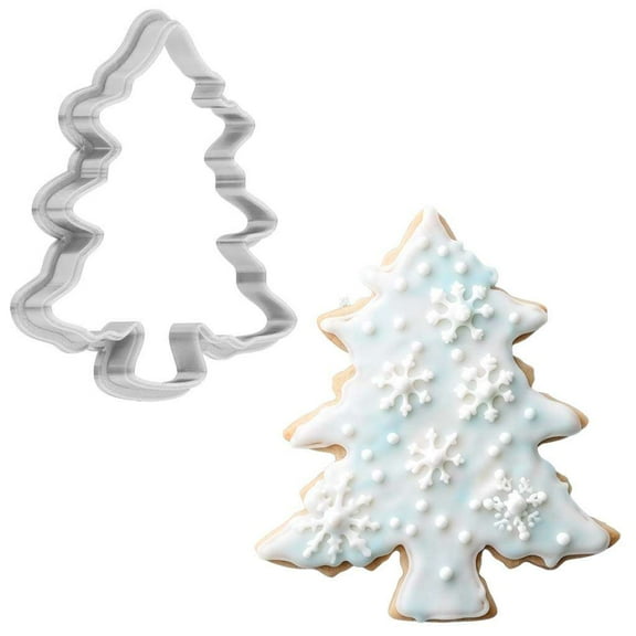 Christmas Fresh Snow Blanketed Tree Cookie Cutter 4 Inch Made in USA by WONDERTORY