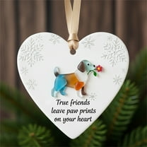 Christmas Friendship Sea Glass Ornament, Seaglass Decorations Vintage Christmas Decor, Heart-Shaped Christmas Decorations Tree Ornaments