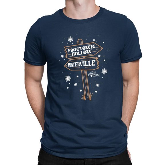 Christmas Frogtown Hollow Waterville Sign T-shirt Men's