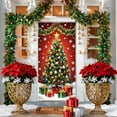 thumbnail image 1 of ‌Christmas Front Door Cover Christmas Tree Door Cover Holiday Decoration,70.87in x 35.43in,Farmhouse Style,Waterproof,for Outdoor Porch,Home office,Party,Xmas Decor‌, 1 of 6