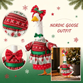 thumbnail image 1 of Christmas Front Porch Goose Outfit, Nordic Snowflake Printed Dress with Bow Accessory for 19 Inch Concrete Goose Statue Patio Yard Decor, 1 of 7