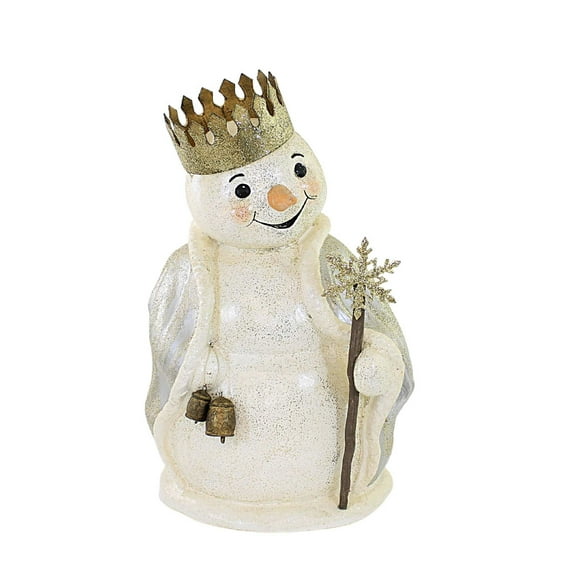 Christmas Frosted Metallics Snowman Paper Mache King Winter Festival Td1142