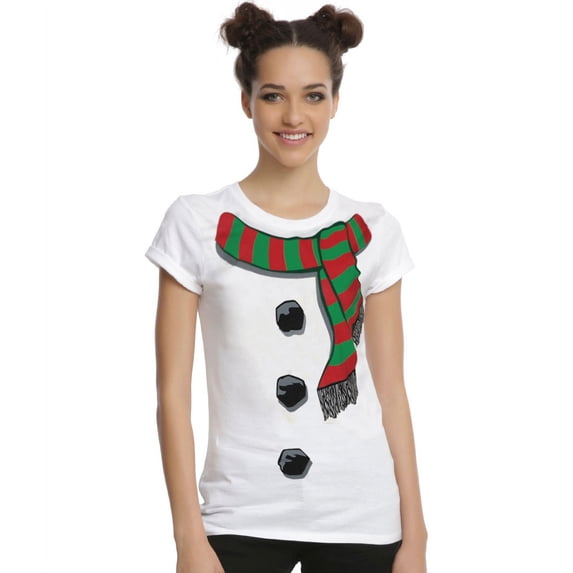 Christmas Frosty Snowman Junior Women's T-Shirt