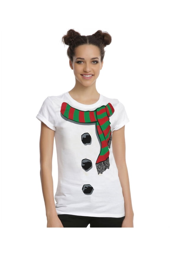 Christmas Frosty Snowman Junior Women's T-Shirt