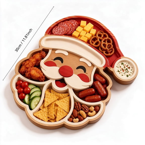 Christmas Fruit Platter Santa Shaped Decorative Serving Tray Holiday Party Table Decor