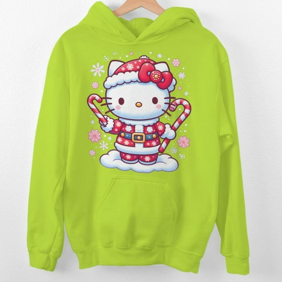 Christmas Fun Printed Pullover Loose Hooded Fleece Sweatshirt Trendy Casual Long-sleeved